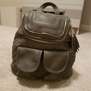 quilted faux leather backpack